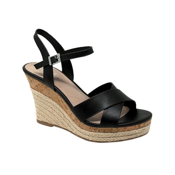 CHARLES BY CHARLES DAVID Shoes - CHARLES BY CHARLES DAVID Womens Black Cork Platform Lazaro Wedge Shoes 10 M